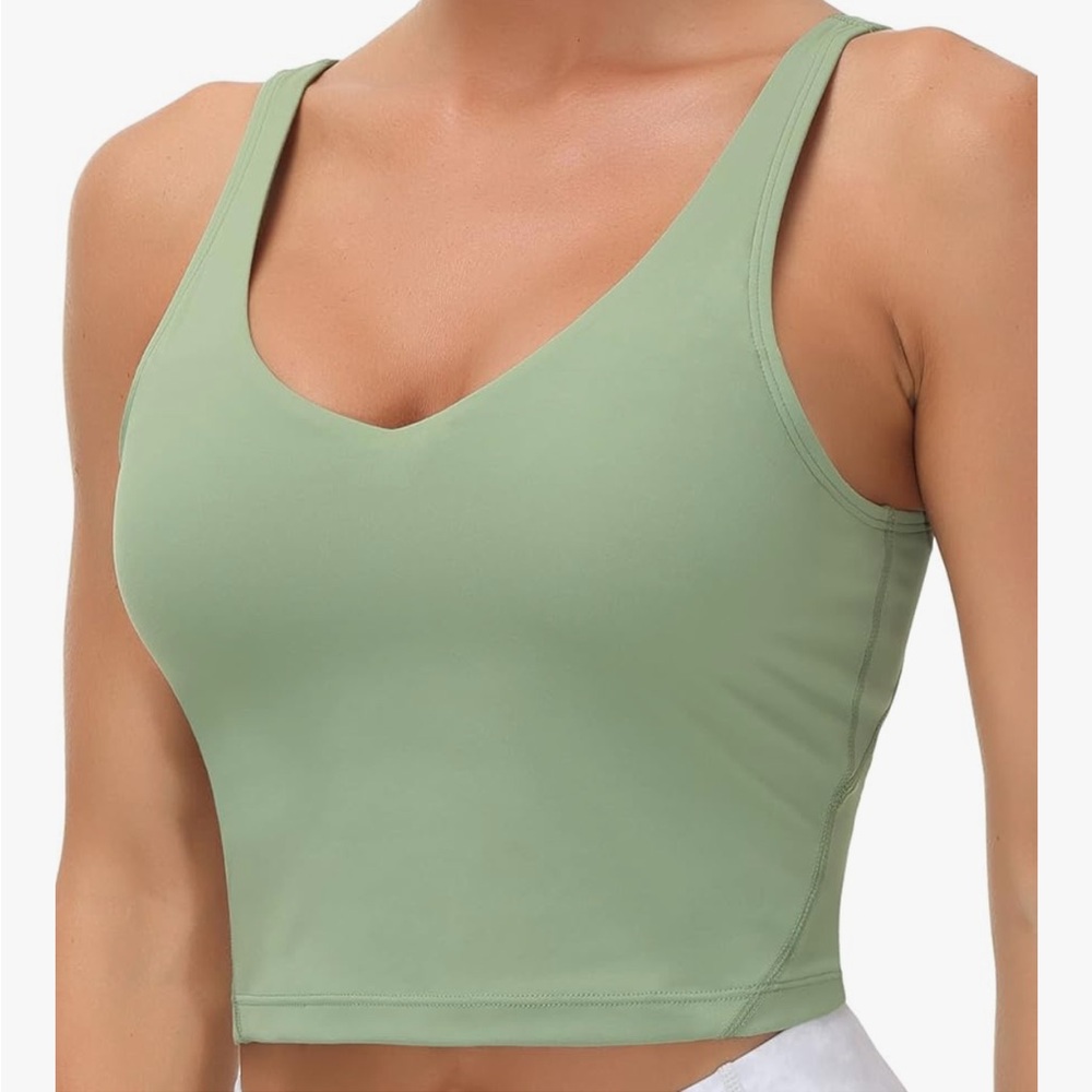 Women's Green Sleeveless Crop Top